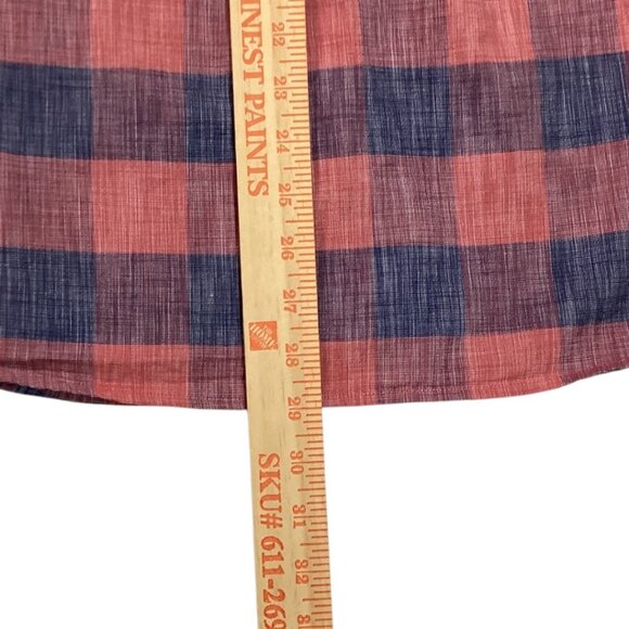 ROWM Red & Blue Plaid Short Sleeve Button-Up Shirt Men's Size Medium 100% Cotton - Picture 4 of 6